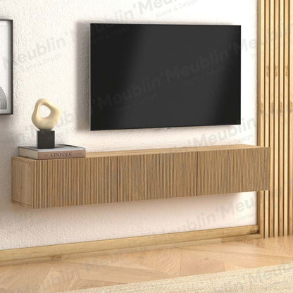 Meuble TV design suspendu DAMLA 180 cm - Chêne YUNUS