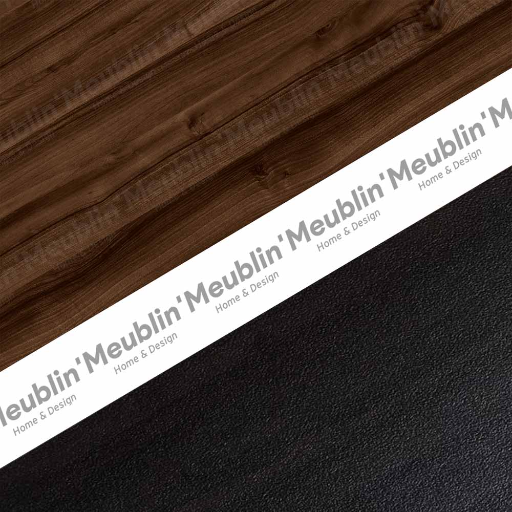 Meuble TV design suspendu AGDAL 180 cm - Marron Foncé et Noir