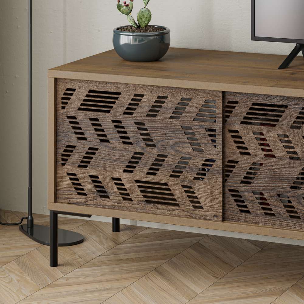 Meuble TV moderne DIONYSOS 170 cm pour séjour ou salon - Noyer