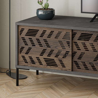 Meuble TV moderne DIONYSOS 170 cm pour séjour ou salon - Retro Grey