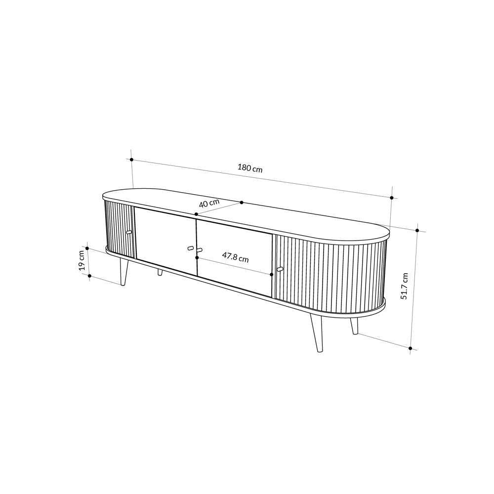 Meuble TV moderne GENTLE 180 cm - Portes coulissante - Salon et séjour