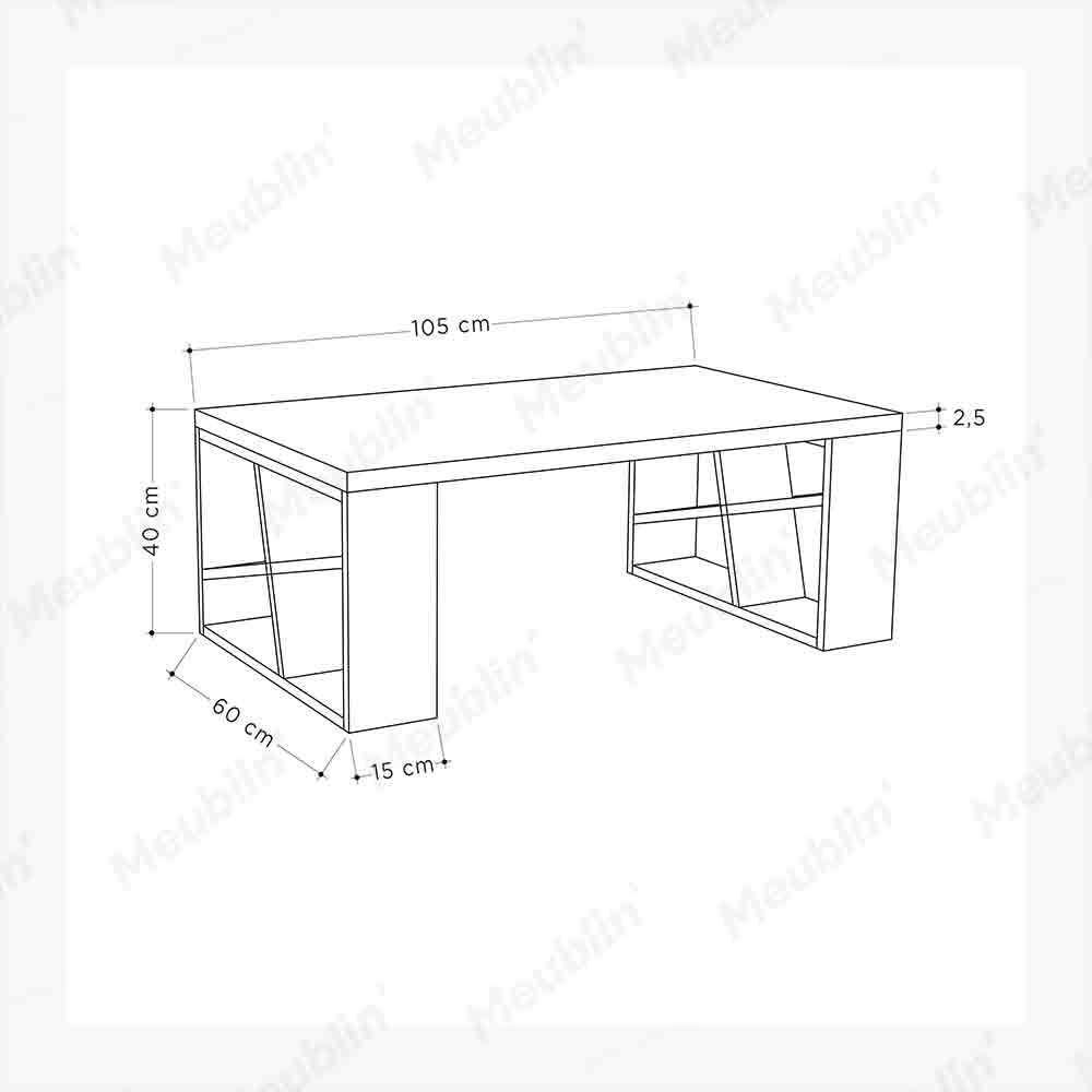 Table basse en bois solide HONEY 105 cm
