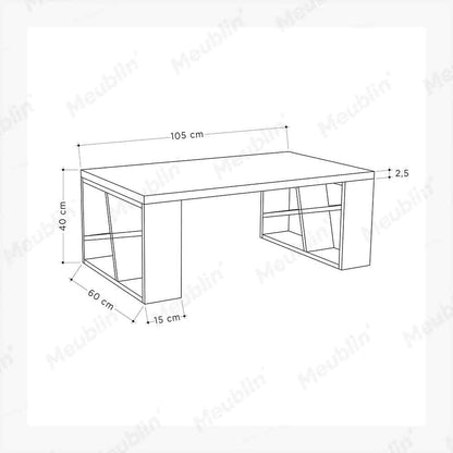 Table basse en bois solide HONEY 105 cm