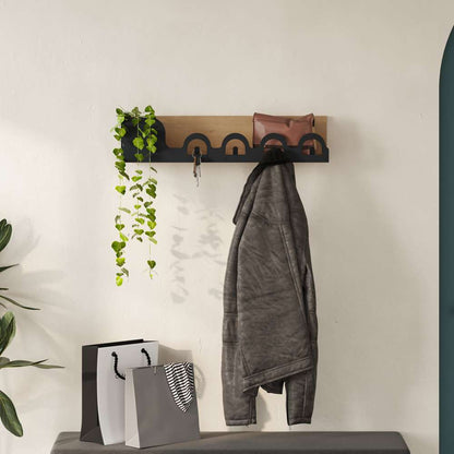 Étagère murale avec penderie en métal LIORA 63 cm - Entrée ou chambre