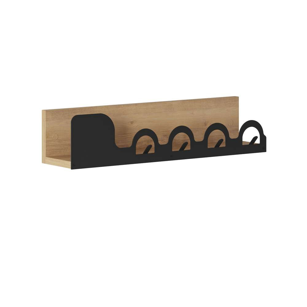 Étagère murale avec penderie en métal LIORA 63 cm - Entrée ou chambre
