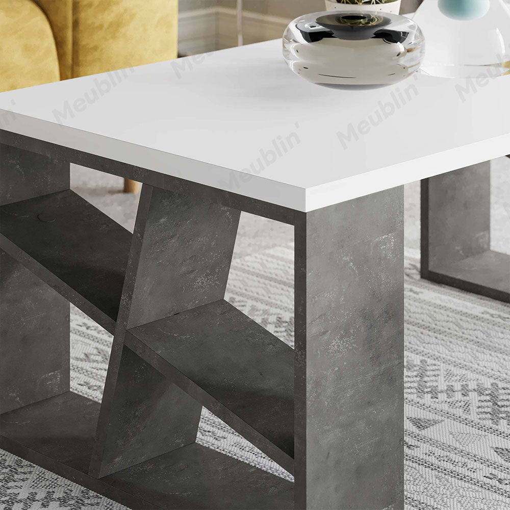 Table basse en bois solide BLANCO 105 cm