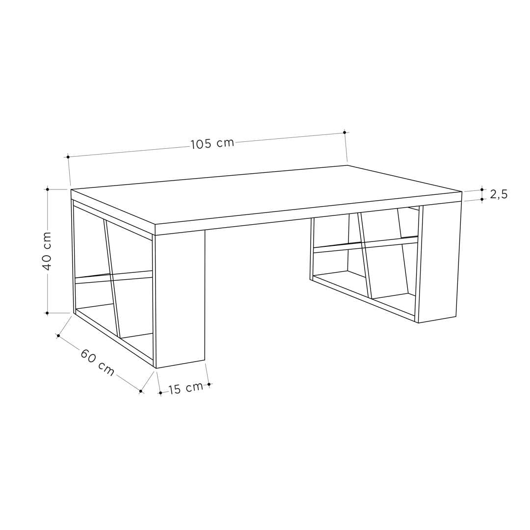 Table basse solide  DELINO 105 cm