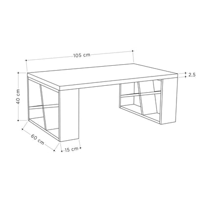 Table basse solide  DELINO 105 cm
