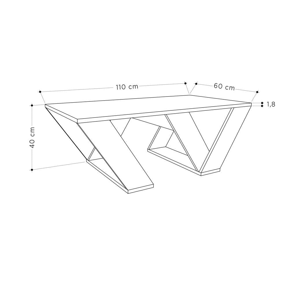 Table basse moderne PIPRA 110 cm
