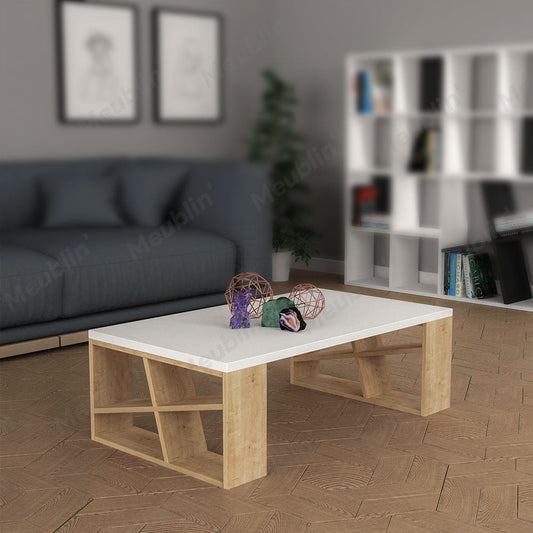 Table basse en bois solide HONEY 105 cm
