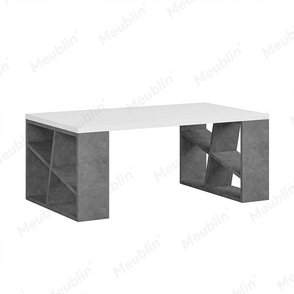 Table basse en bois solide BLANCO 105 cm