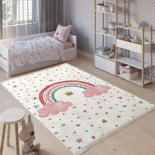 Tapis moderne imprimé A STAR IS BORN - Chambre enfants fille