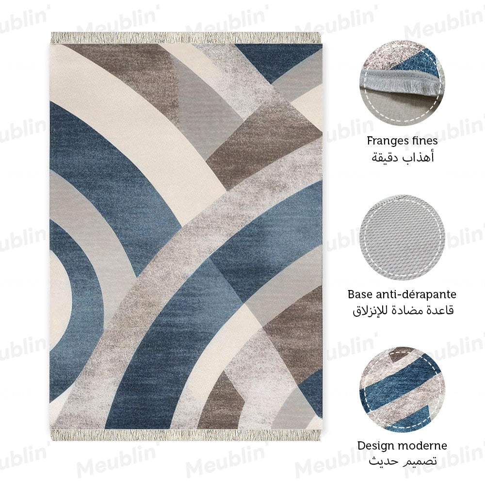 Tapis moderne imprimé WAVES - Chambre salon et séjour