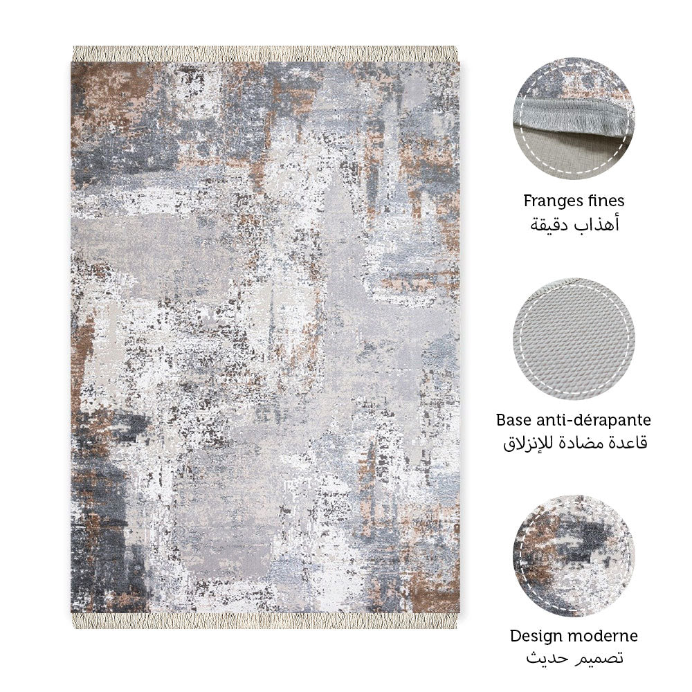 Tapis moderne imprimé TUNDRA - Chambre salon et séjour
