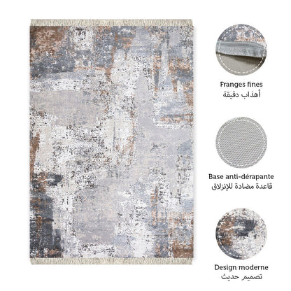Tapis moderne imprimé TUNDRA - Chambre salon et séjour