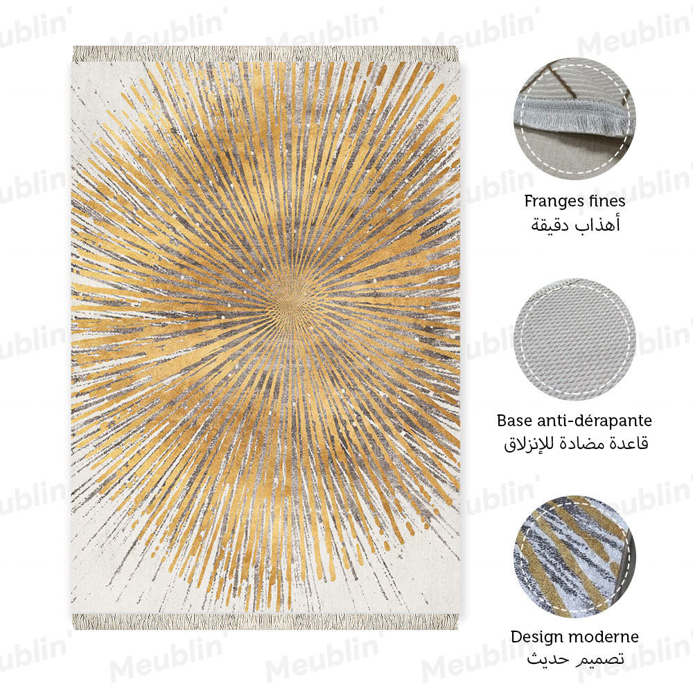 Tapis moderne imprimé RAYS - Chambre salon et séjour