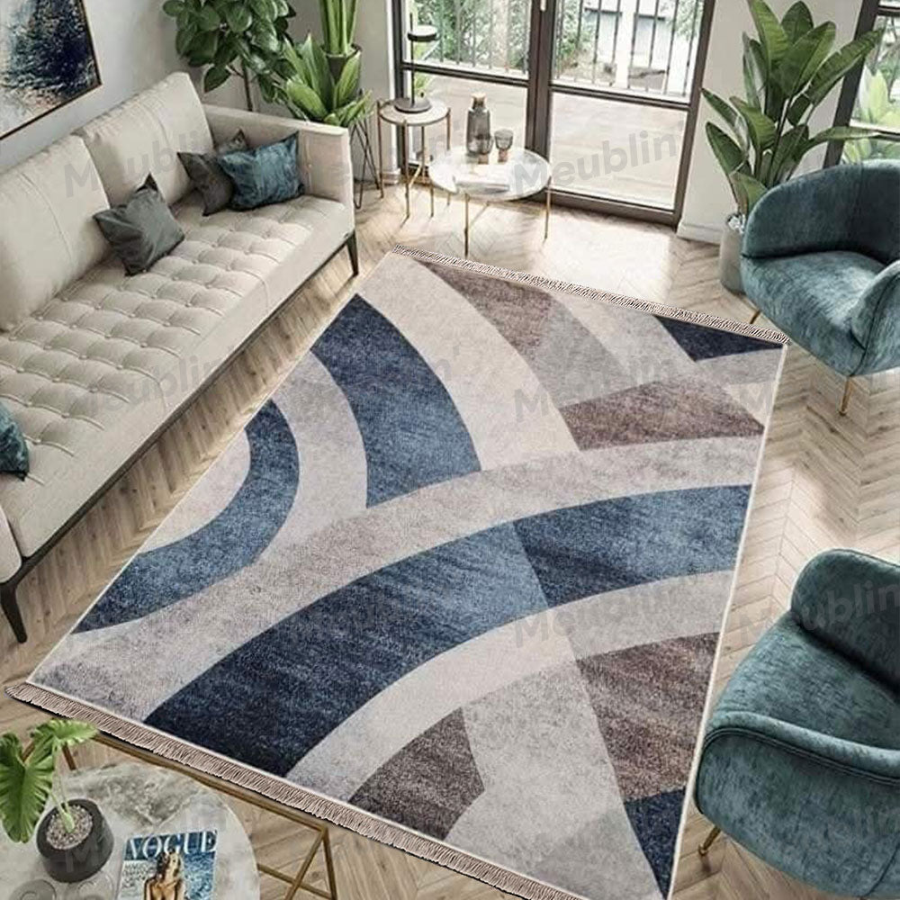 Tapis moderne imprimé WAVES - Chambre salon et séjour