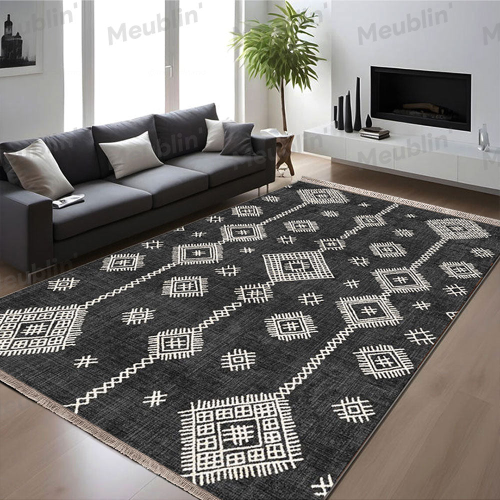 Tapis imprimé TAMAZGHA - salon et séjour marocain moderne