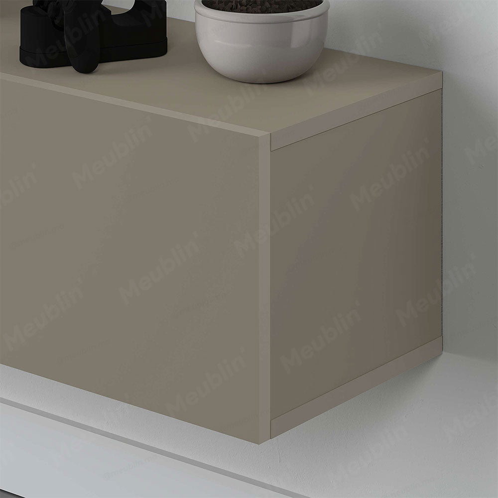 Meuble TV design suspendu FRANCY 180 cm - Beige Taupe