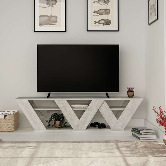 Stand TV moderne RALLA 158 cm - Salon et séjour - Retro White